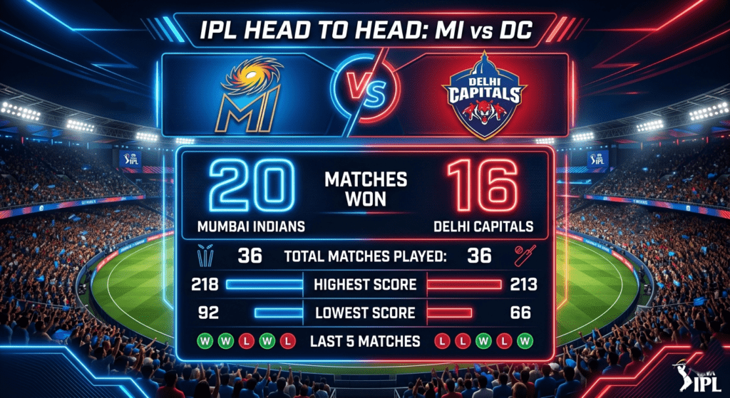 MI vs DC Head To Head Record in IPL: मुंबई vs दिल्ली के बीच किसका पलड़ा भारी? पूरी जानकारी हिंदी में